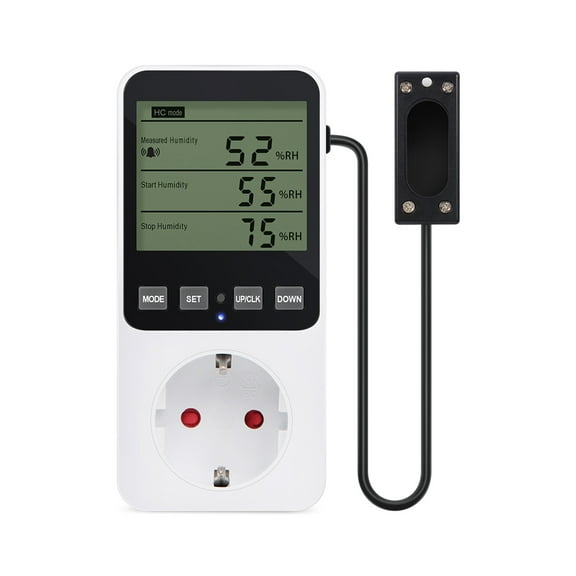 Digital Temperature Humidity Controller LCD Display Thermostat Timer Socket Heating Cooling Alarm