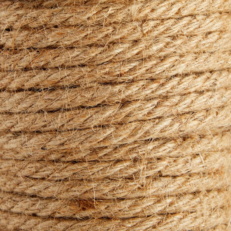 100 Feet Twisted Nautical Rope for Crafts, Thick Hemp Jute Twine, Brown  (5mm) 
