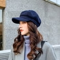 thumbnail image 3 of Cheers.US Beret Newsboy Hat Adjustable Women Cap Cabbie Beret Octagonal Cap Soft Woolen Beret for Women, 3 of 6