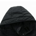 thumbnail image 4 of Brondbend Winter Coats for Men Men's Jacket Hooded Long Sleeved Zipper Pocket Outerwear Solid Color Warm Jacket Loose Fit Outdoor Tops Black, 4 of 6