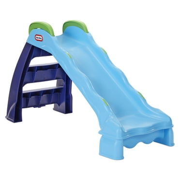 Little Tikes 2-in-1 Outdoor-Indoor Wet or Dry Slide with Easy Storage, Blue, Ages 2 to 6
