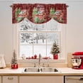 thumbnail image 2 of Merry Christmas Red Truck Tie Up Valances Curtain, Vintage Red Plaid Gift Snowflake Adjustable Rod Pocket Short Window Treatment Tie Up Curtains Valances for Kitchen Living Room Bathroom 54x18 Inches, 2 of 9