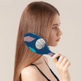 thumbnail image 3 of Nautical Hair Brush with Spiral Seashell and Tropical Beach Patterns, Marine Life Coral and Starfish Design Paddle Detangler for Wet & Dry Hair, 3 of 8