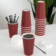 TRAHOO16 Ounce Paper Coffee Cups 25 Ripple Wall Disposable Paper Cups