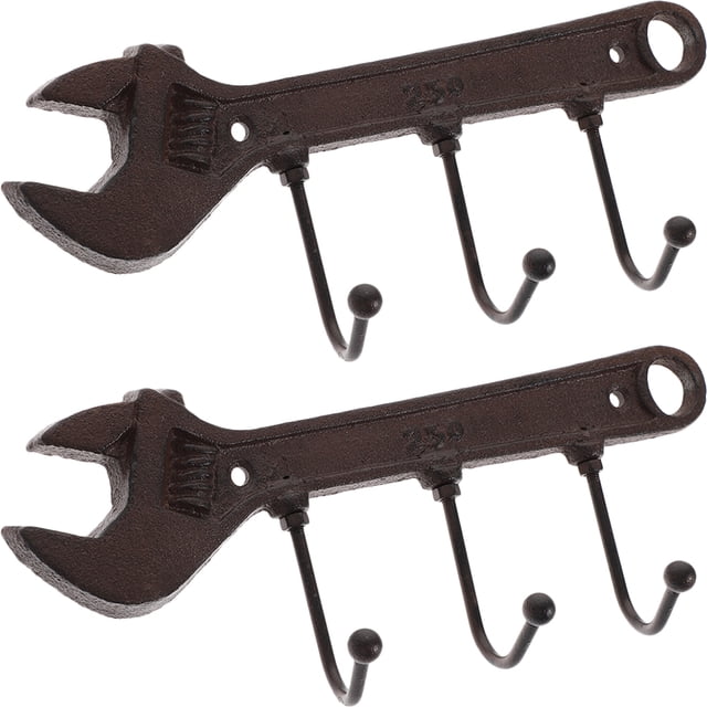 Gancho de pared de hierro Retro, 2 uds., forma de llave inglesa, abrigo, sombrero, toalla, ropa, llaves, colgadores de gancho HOMEMAXS MX16165179