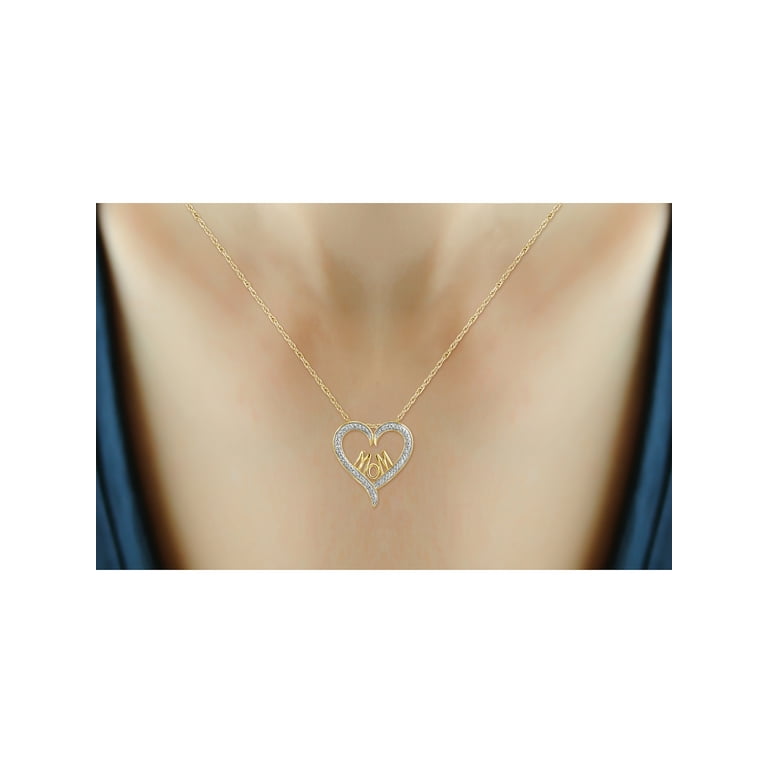 JewelersClub Mom Necklace 14K Gold Plated Silver Necklace for