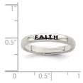 thumbnail image 3 of White Sterling Silver Ring Band Themed Antiqued and Polished Faith, 3 of 3