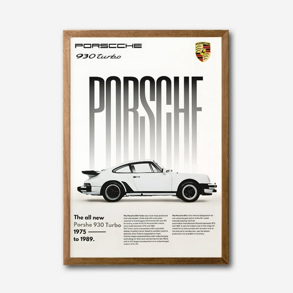 Porsche 930 Turbo Vintage Canvas Wall Art – Classic Car Decor for Auto Enthusiasts