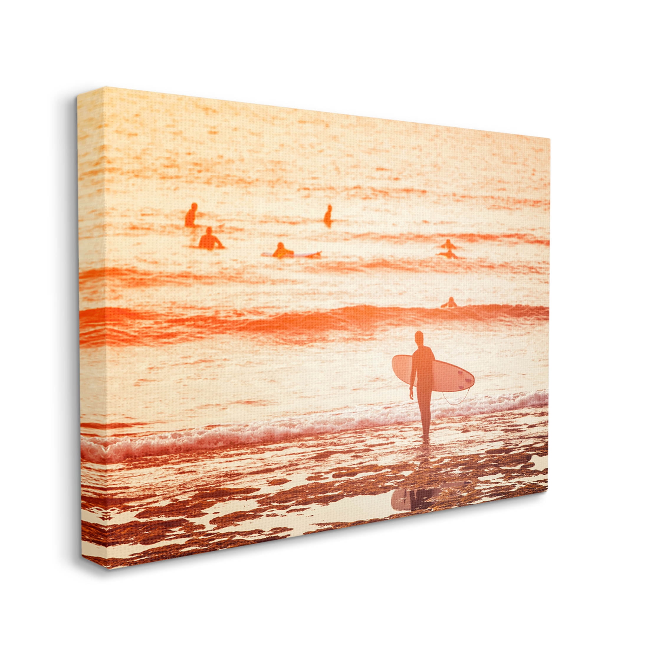 Stupell Industries Surfing Sunset Beach Shore Photograph Gallery Wrapped Canvas Print Wall Art, Design by Igor Vitomirov