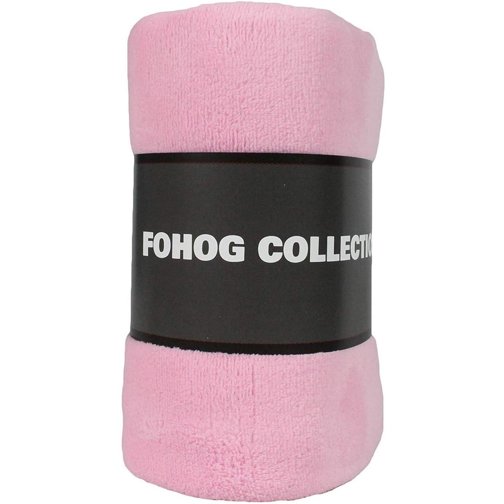 Fleece Blanket Light Pink Small Plush Throw Blankets for Couch Flannel