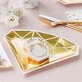 thumbnail image 2 of Weddingstar Large Diamond Disposable Paper Party Plates - Gold - Set Of 8, 2 of 4