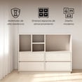 thumbnail image 3 of Ilios Innova | Librero Minimalista para Sala, Recámara u Oficina, Estante Organizador de Madera Blanco con Cajones, 3 of 9
