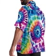 thumbnail image 3 of tie dye73 Men's Short Sleeve Spread Collar Beach Shirts Casual Printed Button Down Unisex Summer Tops, 3 of 6