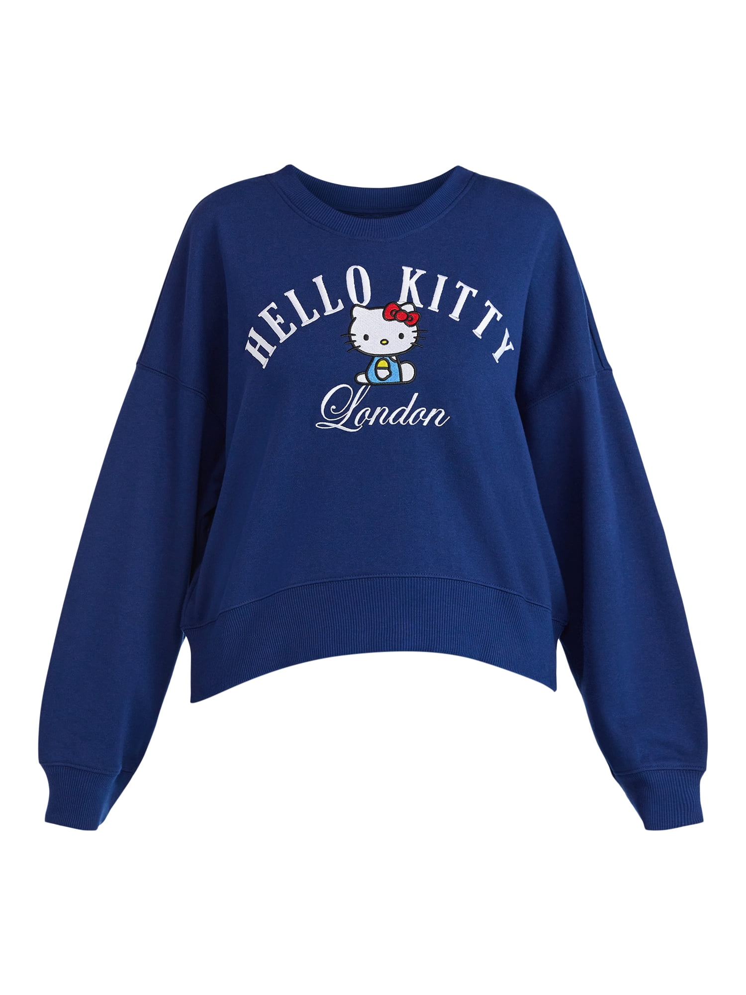 Hello Kitty Women’s Cropped London Graphic Sweatshirt, Sizes XXS-XXL
