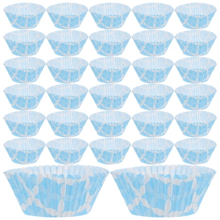 LEORX HeatResistant Baking Cupcake Paper Cups Blue Flower 100Pcs