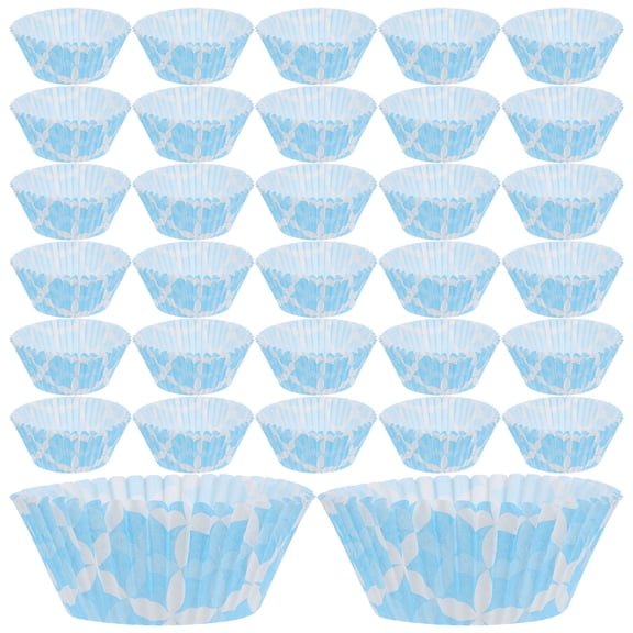LEORX HeatResistant Baking Cupcake Paper Cups Blue Flower 100Pcs