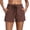 #A2042:1 Pack, Coffee Brown, variant on Cadmus Women's Casual Comfy 9" Bermuda Shorts Yoga Walking Running Drawstring Shorts with Pockets