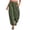 Green, variant on Womens Wide Leg Balloon Pants Casual Trendy Elastic Waist Wide Leg Harem Pants Baggy Pleated by Yigetop Black L