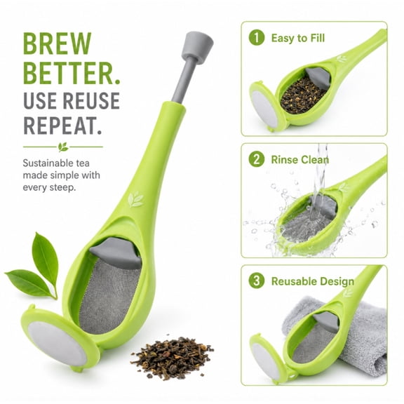 Silicone Tea Infuser Strainer for Loose Leaf Tea and Herbs, Tea Steeper for Cups and Teapots, TIKA