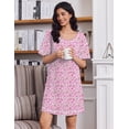thumbnail image 3 of Ekouaer Cotton Nightgowns for Women Oversized Sleepshirt Tshirt Night Gown Short Sleeve Night Shirt Casual Soft Sleepwear, 3 of 6