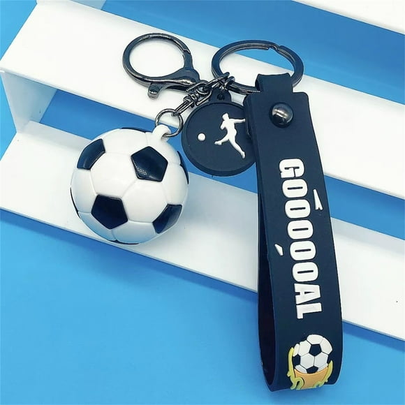 Football Keychain Stainless Steel Gift for Players & Coaches - Durable Glue Pendant Jewelry for Keys Backpacks Cars - Season Tournament Birthday Christmas Thanksgiving Party Souvenir 3.7x2.4cm