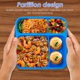 thumbnail image 2 of Grusce Récipient Alimentaire pour Enfants avec Compartiments Récipient de Stockage Alimentaire Réutilisable avec Bol Isolé Boîte à Repas Étanche avec Boîte à Sauce et Ustensiles pour Enfants Adultes Étudiants, 2 of 9