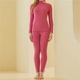 thumbnail image 5 of Tweang Thermal Pajamas for Women Womens Long Johns Thermal Sets Womens Thermal Underwear Sets Underwear Set Long Sleeve Women Thermal Underwear Set Hot Pink L-4XL, 5 of 5