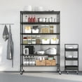 thumbnail image 4 of Seville Classics Solid Steel Wire Shelving Storage Unit Adjustable Shelves Organizer Rack, for Home, Kitchen, Office, Garage, Bedroom, Closet, Graphite, 6-Tier, 48" W x 18" D x 75.5” H, 4 of 8