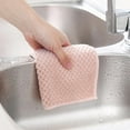 thumbnail image 7 of Coral Fleece Rag Kitchen Dishcloths Scouring Pad, Thick Super Absorbent Non-Stick Oil Cleaning Cloth Washable Fast Drying Double-Layer Dish Towel Absorbent Hand Towels, 7 of 7