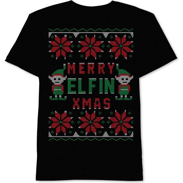 Camiseta con Gráfico de Navidad Jem para Hombre Color Negro Extragrande