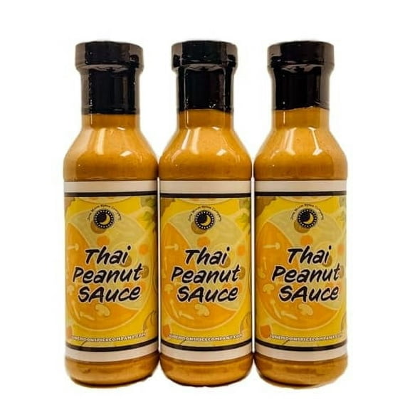 Thai Peanut Sauce | 3 Pack | Premium | 36 fl. oz. | Crafted in Small Batches by June Moon Spice Company