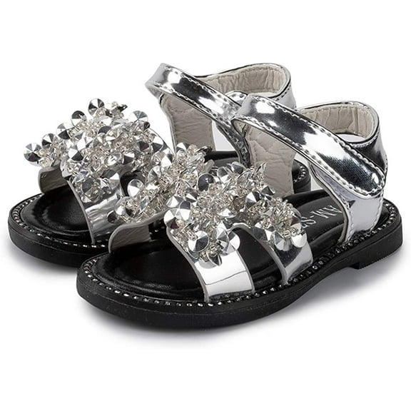 Baby Toddler Boys Girls Summer Sandals Slip-On Open Toe Beach Pool Slides Sandals Little Kid Non-Slip Soft Rubber Sole Princess Flat Shoes