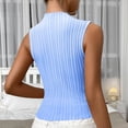 thumbnail image 4 of cfhntfmh Summer Tank Tops for Women Sleeveless Mock Neck Ribbed Knit Tight Shirts Summer Going out Party Tanks Blouse, 4 of 4