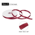 thumbnail image 2 of Uxcell Satin Ribbon Grosgrain Solid Silk Wedding Bouquet Ribbon for Valentine's Day Gift Wrapping Cake Box Bows Burgundy Red-3/8" x 33 Yard, 2 of 7