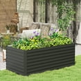 thumbnail image 2 of Outsunny Galvanized Raised Garden Bed, 5' x 3' x 2' Planter Box, Dark Grey, 2 of 10