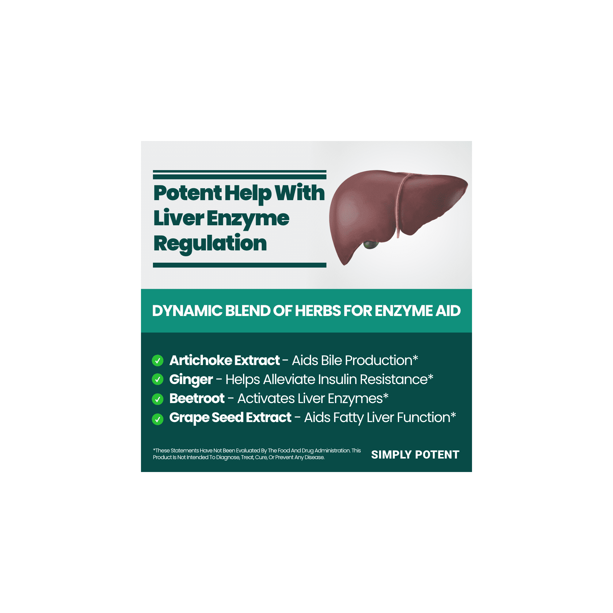 Simply Potent Liver Detox & Cleanse Supplement, 22 Ingredient Liver Support with Milk Thistle, Turmeric, 60 Capsules