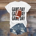 thumbnail image 2 of Charmgo Haut pour Femmes Tendance T-Shirts Jour de Match T-Shirt Imprimé 2D pour Femmes Manches Courtes Col Rond T-Shirt Mode Léger Doux Tenue Décontractée Vêtements pour Femmes Football Blanc G, 2 of 4