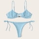 thumbnail image 2 of Gibobby Conjunto de traje de baño de bikini Conjunto de ropa de playa con relleno, traje de baño de realce para mujer, Bikini con estampado Floral, conju(Azul,CH), 2 of 5