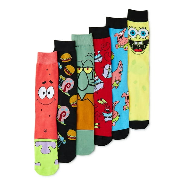 SpongeBob Men's Socks, 6-Pack - Walmart.com