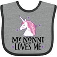 thumbnail image 3 of Inktastic My Nonni Loves Me Girl Unicorn Girls Baby Bib, 3 of 4