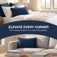 thumbnail image 6 of REGALWOVEN Couch Pillow Cases 1 Pack Soft Pom-poms Velvet Throw Pillow Covers for Farmhouse Home Decor Navy Blue 12" x 20", 6 of 7