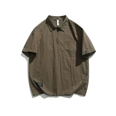 Men Shirt Male Long Sleeve Hiking Shirts Lightweight Sun Upf 50 Fishing Shirt Travel Mens Shirt Army Green M