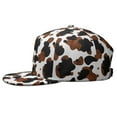 thumbnail image 3 of Black and White Cow Print Flat Brim Snapback Hat - Adjustable Farmhouse Vintage Baseball Cap for Men & Women - Country Style Animal Design Urban Streetwear, 3 of 6
