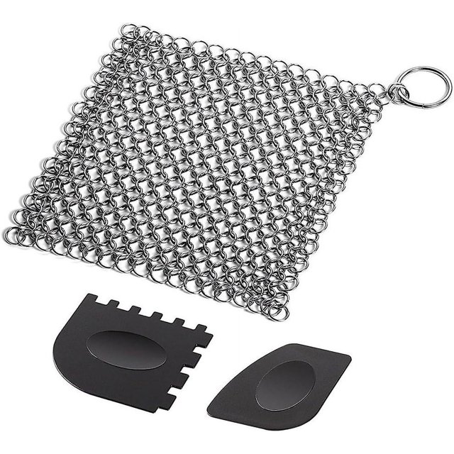 Yjmei - Olla de anillo de metal de acero inoxidable con forma de bola para lavar ollas, cepillo de limpieza, red para limpiar utensilios de cocina
