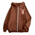 thumbnail image 4 of WILLBEST Sudadera de Mujer Ladies' Christmas Printed Zipper Long Sleeved Pocket Drawstring Casual Hooded Sweatshirt 2098 Grande, 4 of 8