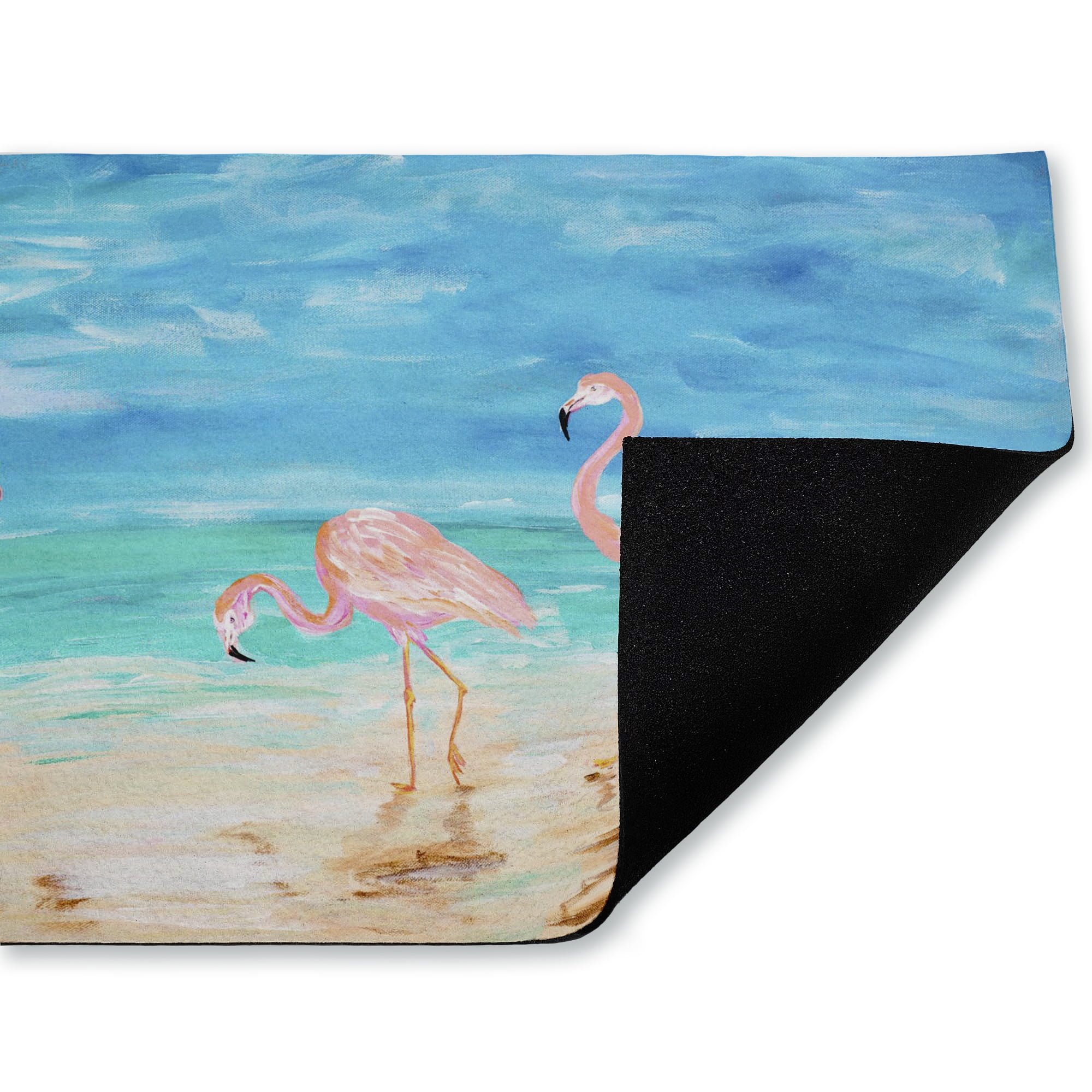 Stupell Industries Four Flamingos Beach Printed Outdoor Door Floor Mat, design by Julie DeRice