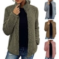 thumbnail image 2 of Winter Women Jacket with Double Pockets Thick Fleece Zipper Closure Cardigan Long Sleeves Warm Windproof Heat Retention Outdoor Coat, 2 of 8