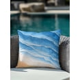thumbnail image 3 of Outdoor Pillows Waterproof, Blue Beach Coastal Throw Pillows with Inserts Included, Summer Nautical Seaside Ocean Ombre Indoor Outdoor Decorative Lumbar Pillow for Bed/Couch/Patio 16"x16", 1Pcs, 3 of 8