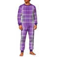 thumbnail image 2 of Yteetum Men's Christmas Pajama Set Xmas Plaid 2 Piece Loungewear Sleepwear PJ Set Mens Oversized Crewneck Long Sleeve Christmas Plaid Print Pajamas Shirts and Pajama Pant Matching Set Christmas, 2 of 5