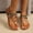 #0279-Brown, variant on Xucatan Boho Beaded Sandals for Women, Elastic Ankle Strap Flat Shoes, Festival Summer Beach Walking Footwear Gift